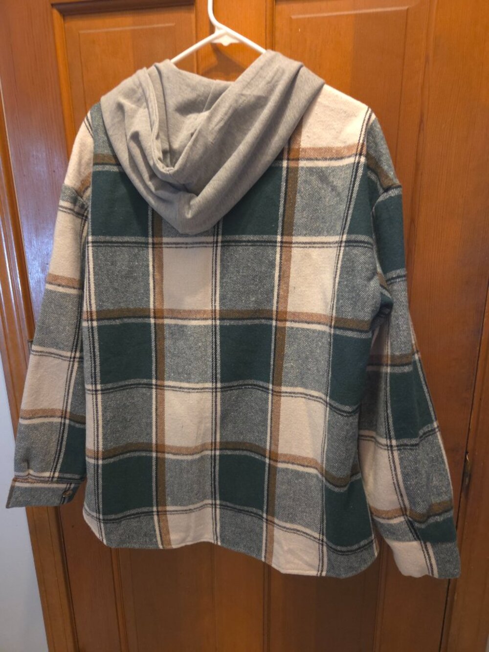 Cozy ChicMe Emerald Green Plaid Sherpa Hooded - Picture 5 of 6